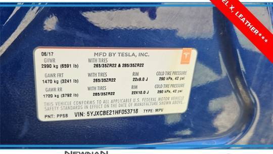 2017 Tesla Model X 5YJXCBE21HF053718