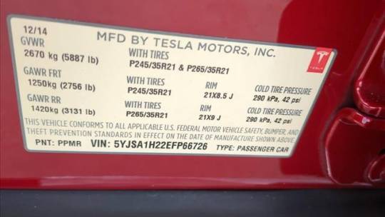 2014 Tesla Model S 5YJSA1H22EFP66726