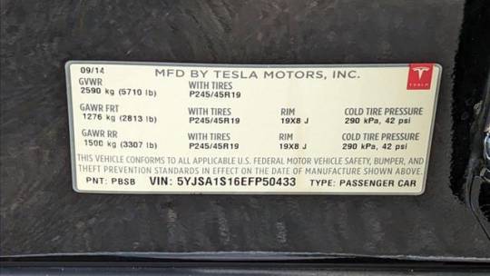 2014 Tesla Model S 5YJSA1S16EFP50433