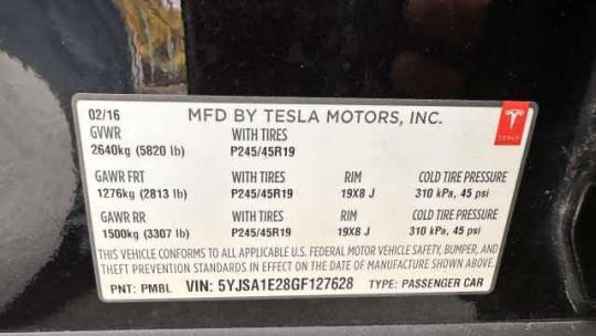2016 Tesla Model S 5YJSA1E28GF127628