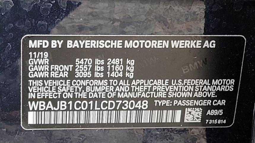 2020 BMW 5 Series WBAJB1C01LCD73048