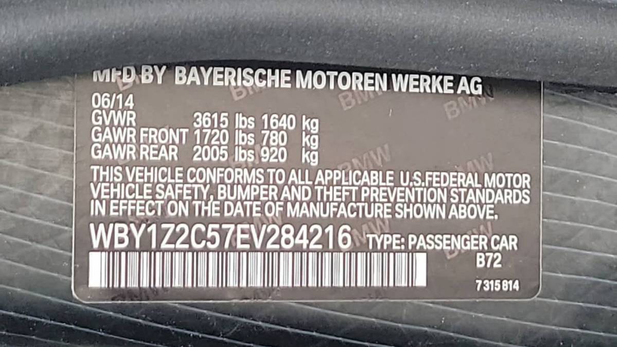 2014 BMW i3 WBY1Z2C57EV284216
