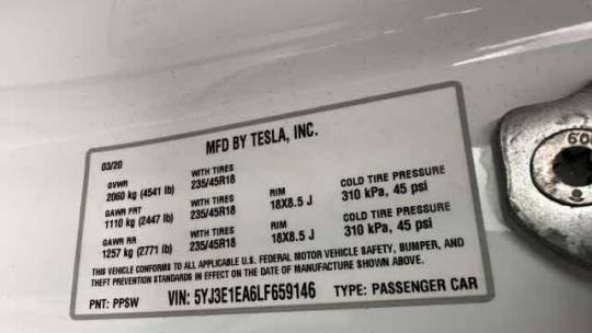 2020 Tesla Model 3 5YJ3E1EA6LF659146