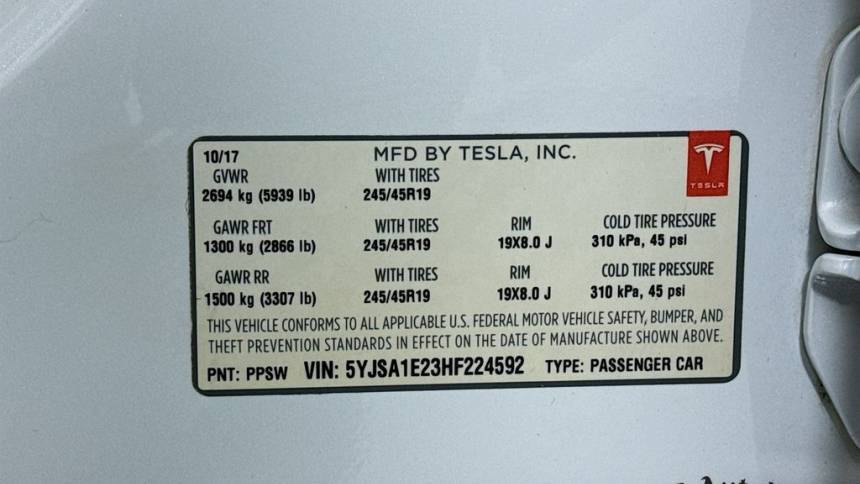 2017 Tesla Model S 5YJSA1E23HF224592