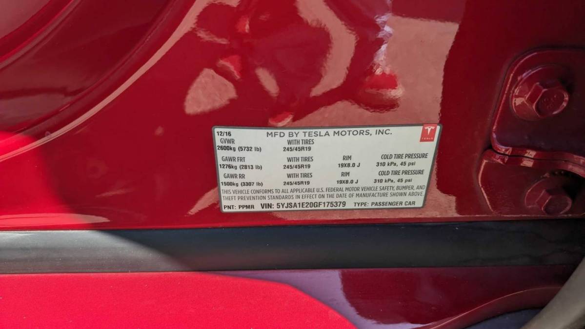 2016 Tesla Model S 5YJSA1E20GF175379