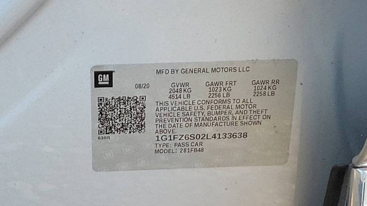 2020 Chevrolet Bolt 1G1FZ6S02L4133638