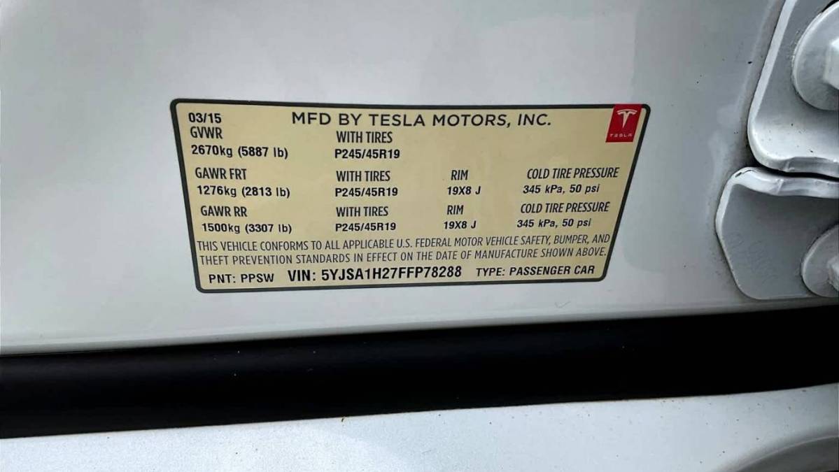2015 Tesla Model S 5YJSA1H27FFP78288