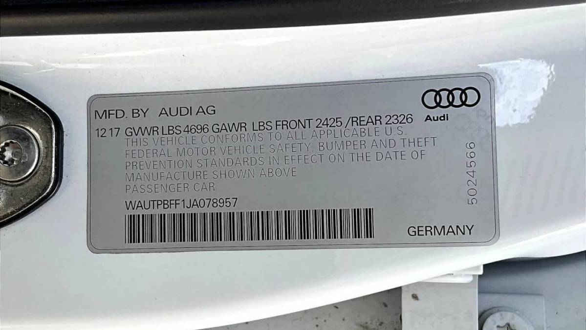 2018 Audi A3 Sportback e-tron WAUTPBFF1JA078957