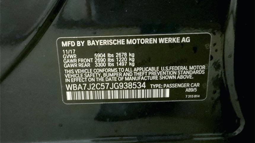2018 BMW 7 Series WBA7J2C57JG938534