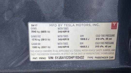 2017 Tesla Model S 5YJSA1E20HF193432
