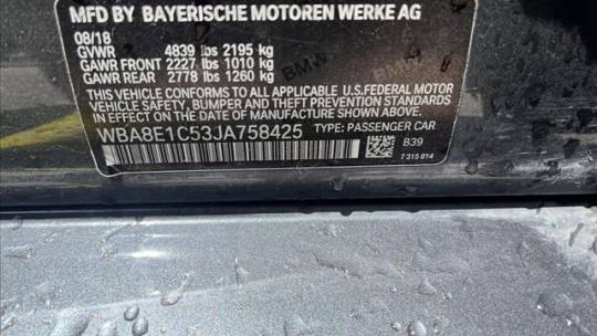 2018 BMW 3 Series WBA8E1C53JA758425