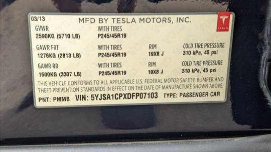 2013 Tesla Model S 5YJSA1CPXDFP07103