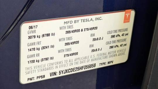 2017 Tesla Model X 5YJXCDE25HF056858