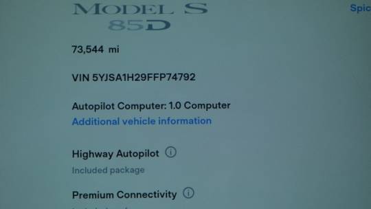 2015 Tesla Model S 5YJSA1H29FFP74792