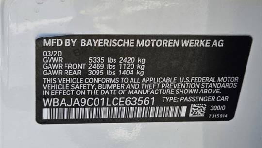 2020 BMW 5 Series WBAJA9C01LCE63561