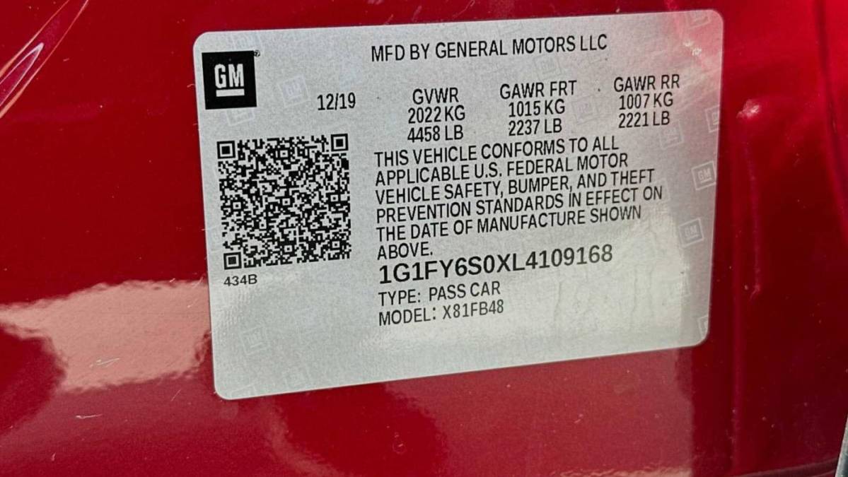 2020 Chevrolet Bolt 1G1FY6S0XL4109168