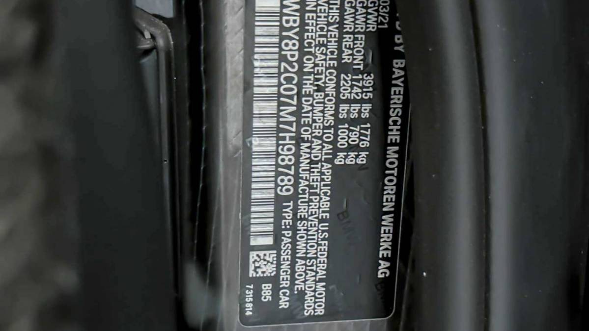 2021 BMW i3 WBY8P2C07M7H98789