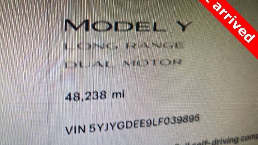 2020 Tesla Model Y 5YJYGDEE9LF039895