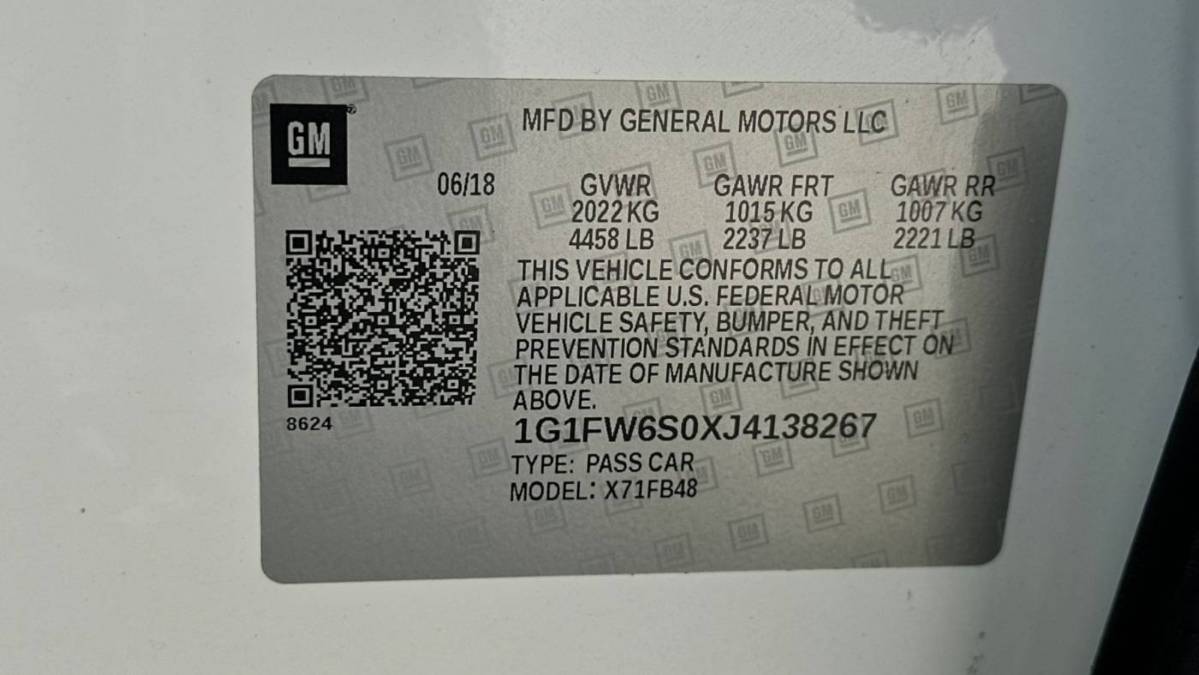 2018 Chevrolet Bolt 1G1FW6S0XJ4138267