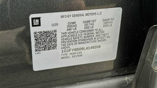 2020 Chevrolet Bolt 1G1FY6S09L4149208