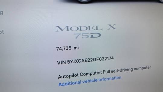 2016 Tesla Model X 5YJXCAE22GF032174