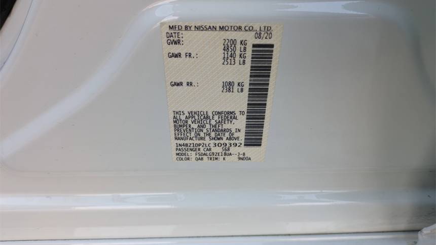 2020 Nissan LEAF 1N4BZ1DP2LC309392