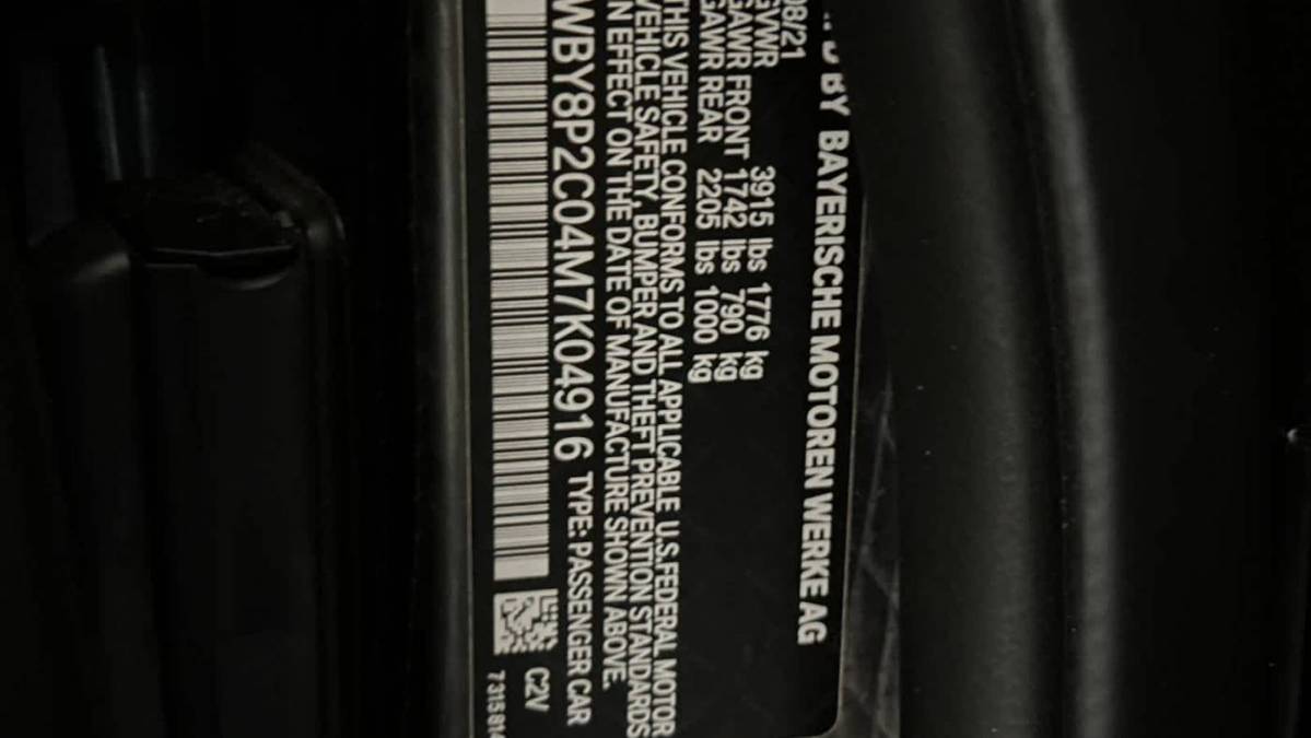 2021 BMW i3 WBY8P2C04M7K04916