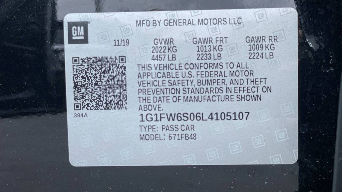 2020 Chevrolet Bolt 1G1FW6S06L4105107