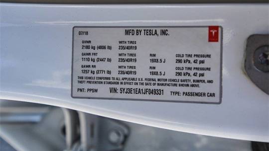 2018 Tesla Model 3 5YJ3E1EA1JF049331