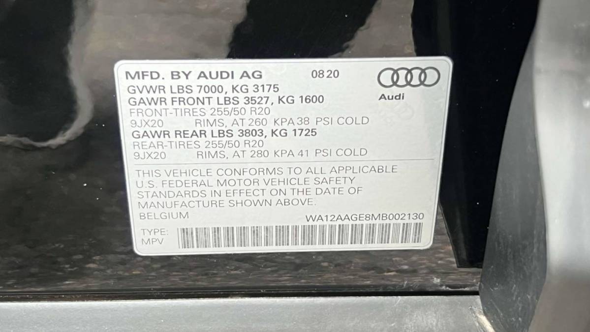 2021 Audi e-tron WA12AAGE8MB002130