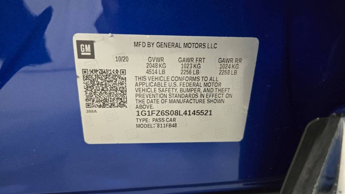 2020 Chevrolet Bolt 1G1FZ6S08L4145521