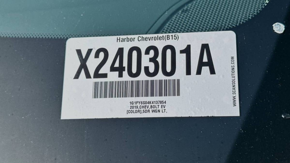 2019 Chevrolet Bolt 1G1FY6S04K4137854