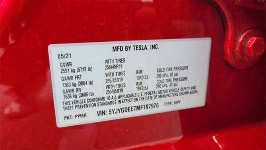 2021 Tesla Model Y 5YJYGDEE7MF197976