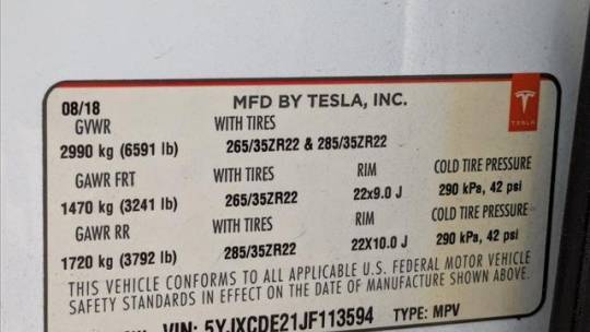 2018 Tesla Model X 5YJXCDE21JF113594