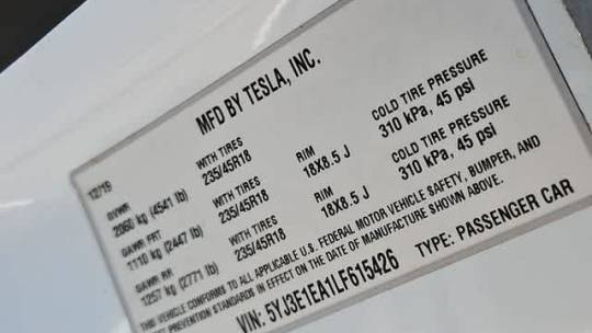 2020 Tesla Model 3 5YJ3E1EA1LF615426