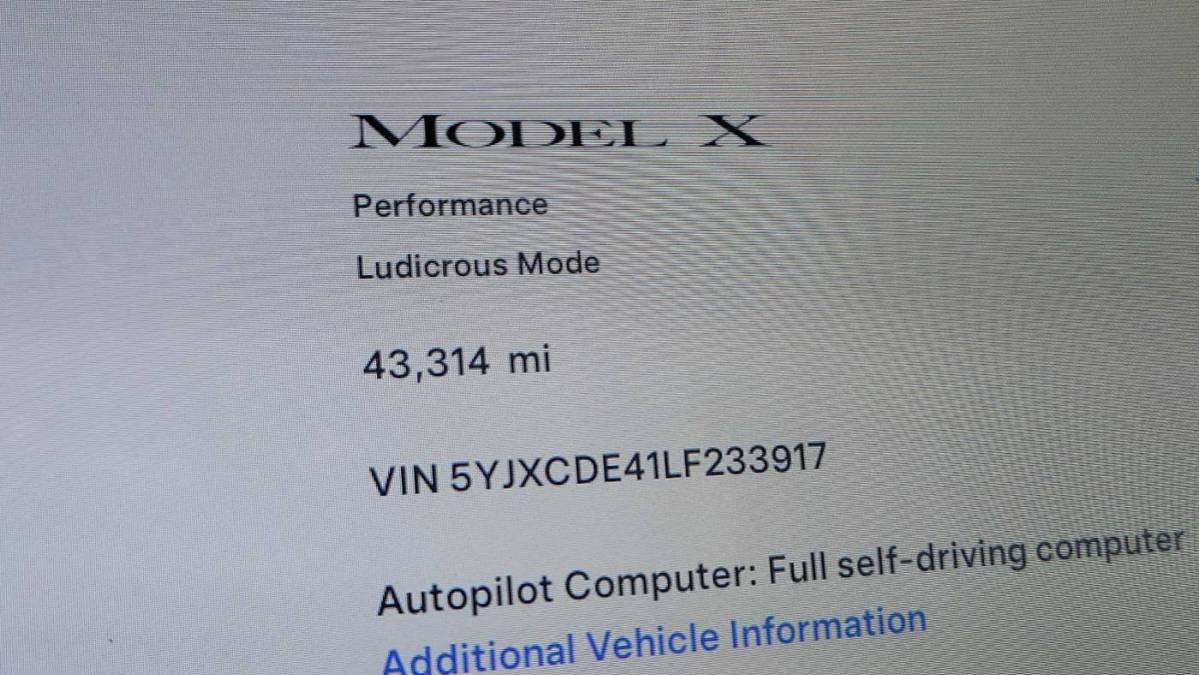 2020 Tesla Model X 5YJXCDE41LF233917