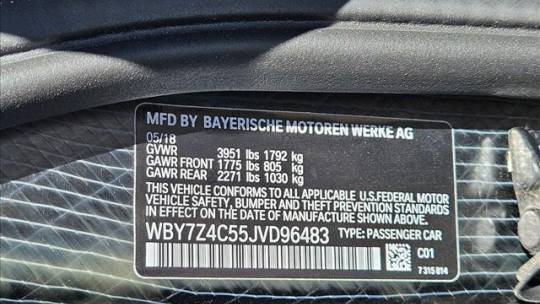 2018 BMW i3 WBY7Z4C55JVD96483