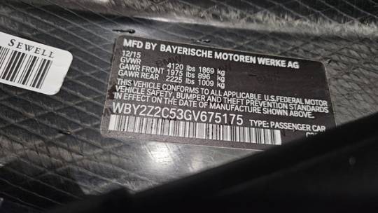 2016 BMW i8 WBY2Z2C53GV675175