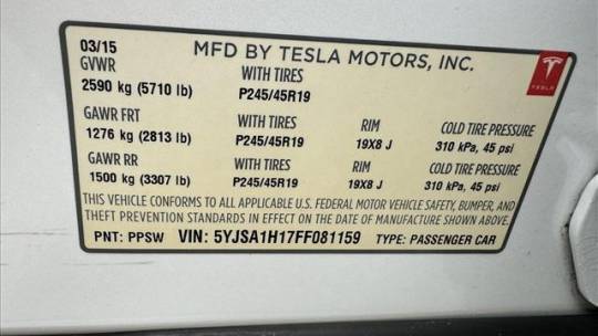 2015 Tesla Model S 5YJSA1H17FF081159