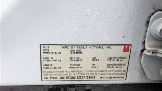 2016 Tesla Model S 5YJSA1E25GF129448