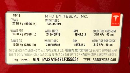 2020 Tesla Model S 5YJSA1E47LF355034