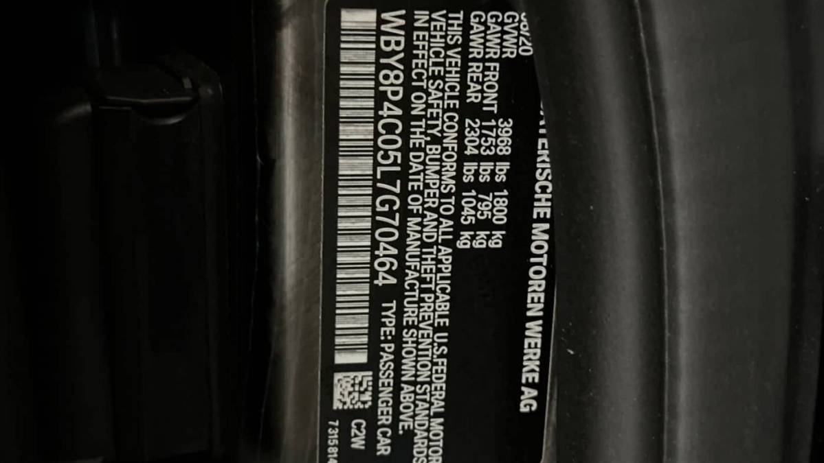 2020 BMW i3 WBY8P4C05L7G70464