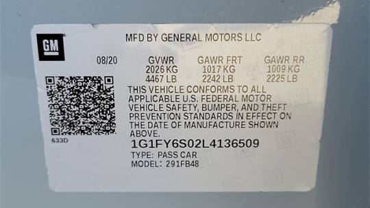 2020 Chevrolet Bolt 1G1FY6S02L4136509