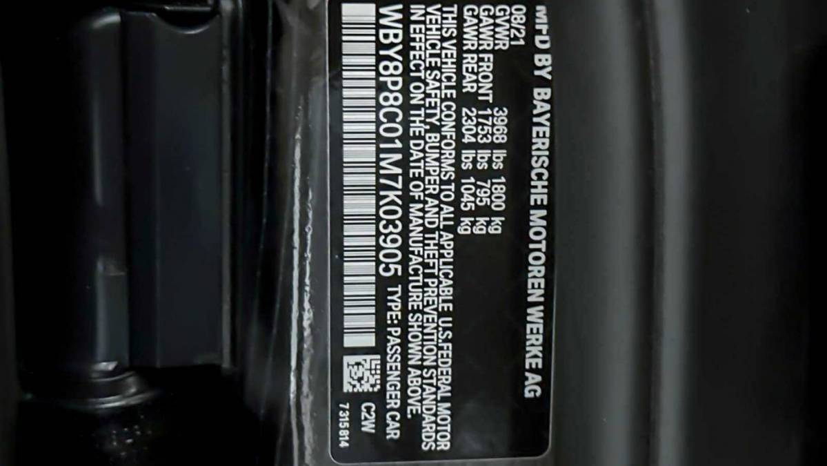 2021 BMW i3 WBY8P8C01M7K03905