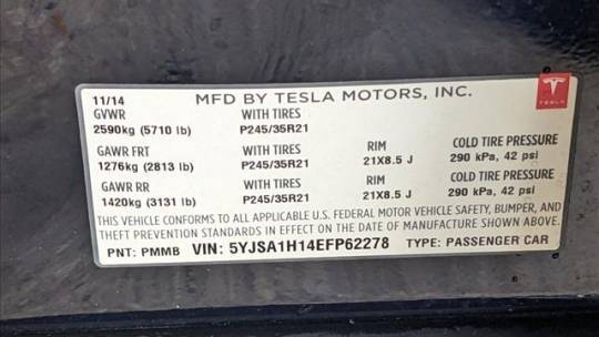 2014 Tesla Model S 5YJSA1H14EFP62278