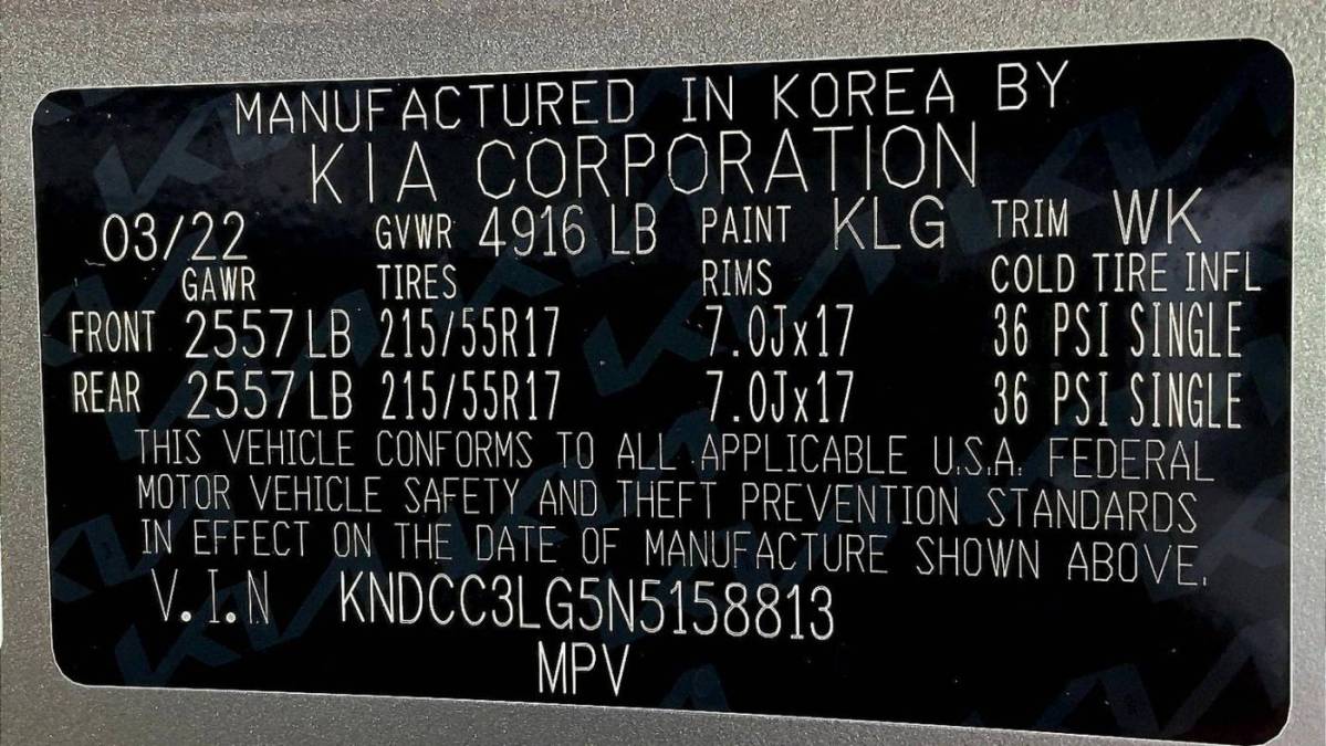 2022 Kia NIRO EV KNDCC3LG5N5158813