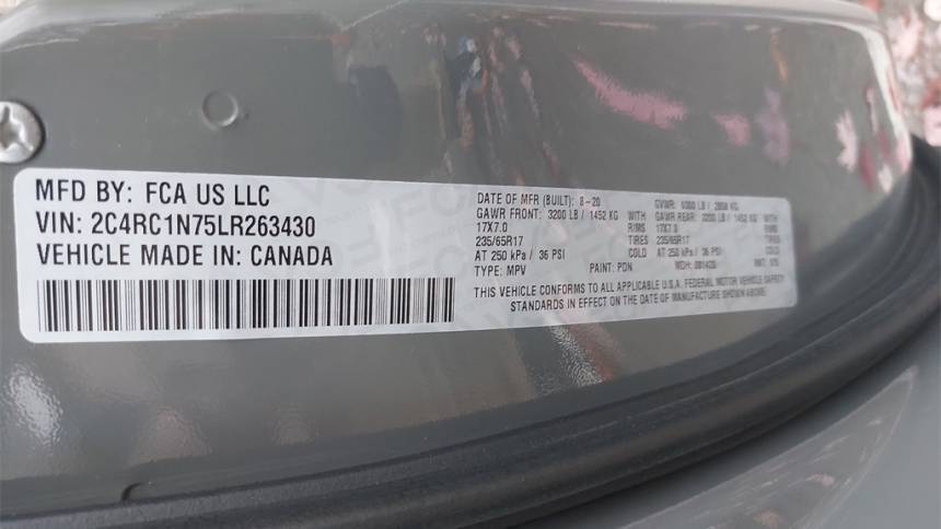 2020 Chrysler Pacifica Hybrid 2C4RC1N75LR263430