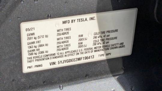 2021 Tesla Model Y 5YJYGDEE2MF196413