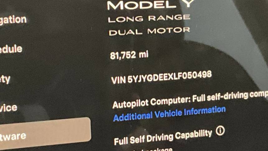 2020 Tesla Model Y 5YJYGDEEXLF050498