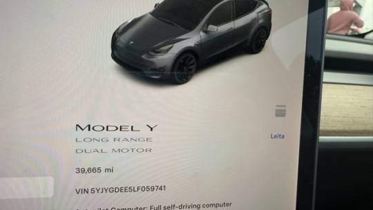 2020 Tesla Model Y 5YJYGDEE5LF059741